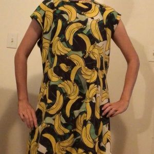 Large loose fitting Banana Jersey Shift Dress